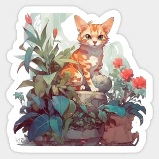 Cute Bengal cat Sticker